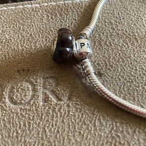 Pandora Wooden Silver Charm